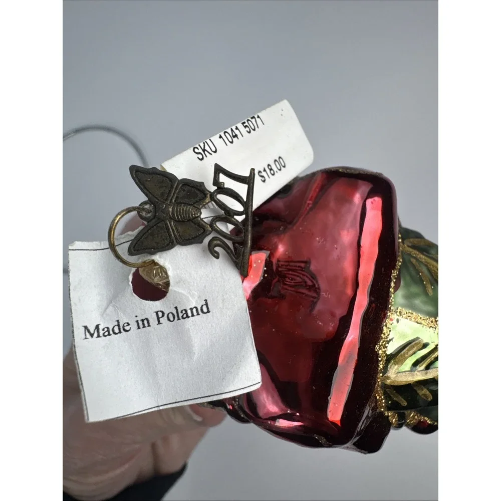 Christopher Radko 2007 Holiday‎ Wreath Glass Ornament Made in Poland  10415071